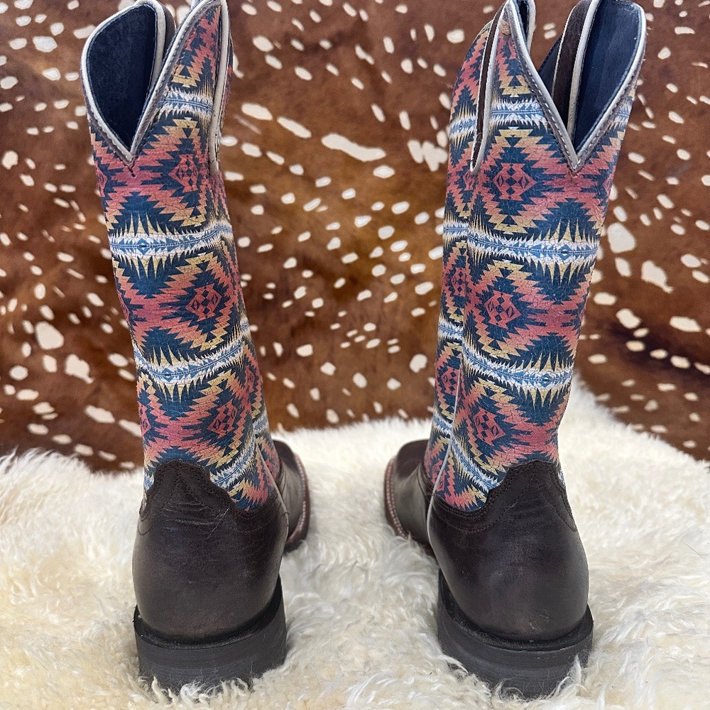 ARIAT X PENDLETON CIRCUIT SAVANNA WESTERN BOOT 8.5/CRACKLED CAFE/B/MEDIUM - Picture 3 of 8